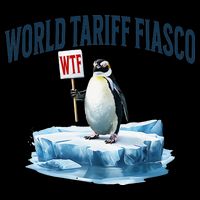 Penguin Protesting The Current World Tariff Fiasco WTF Drawstring Bag