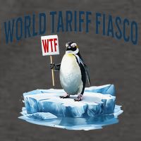 Penguin Protesting The Current World Tariff Fiasco WTF Vector Backpack
