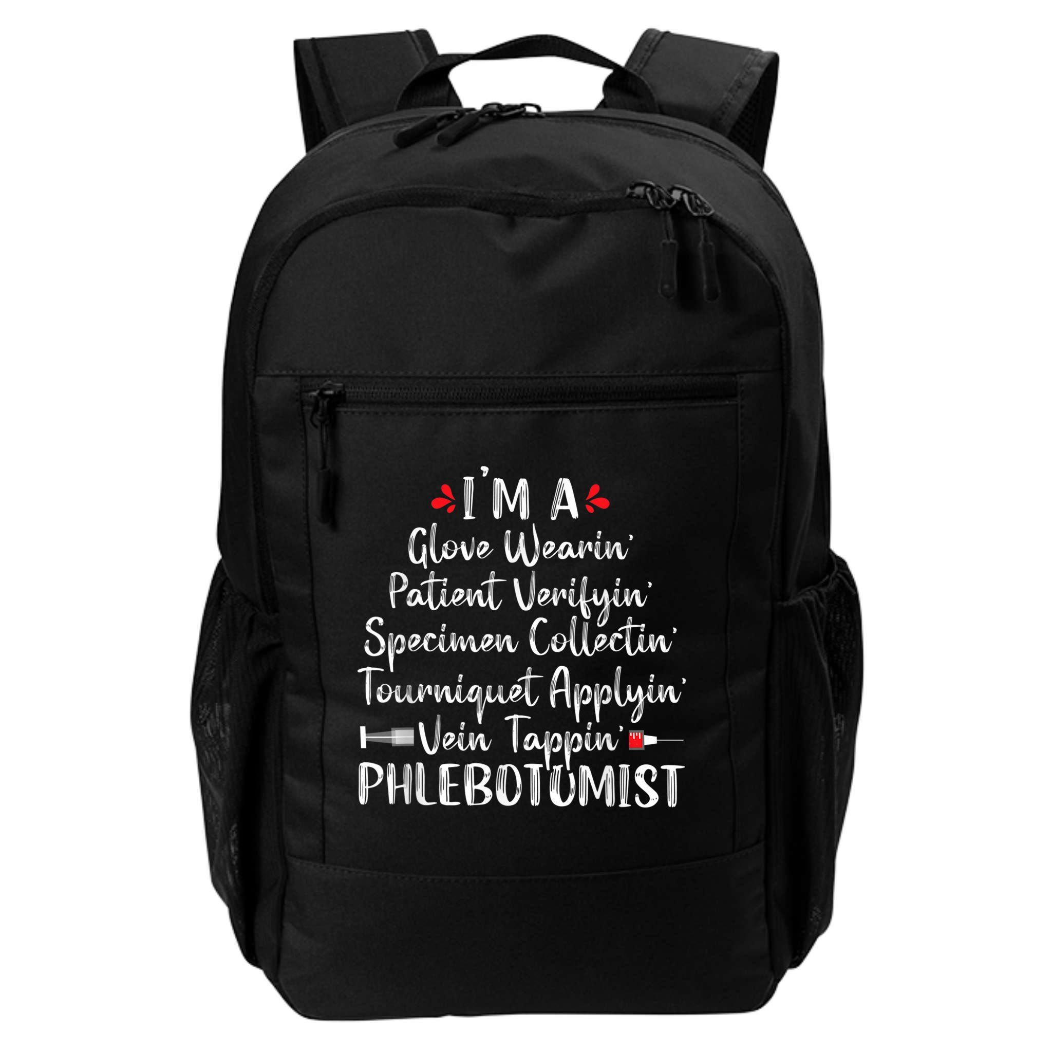 Phlebotomist Phlebotomy Technician Funny Nurse Clinical Backpack