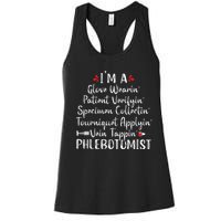 Phlebotomist Phlebotomy Technician Funny Nurse Clinical Women's Racerback Tank