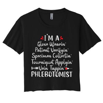 Phlebotomist Phlebotomy Technician Funny Nurse Clinical Crop Top