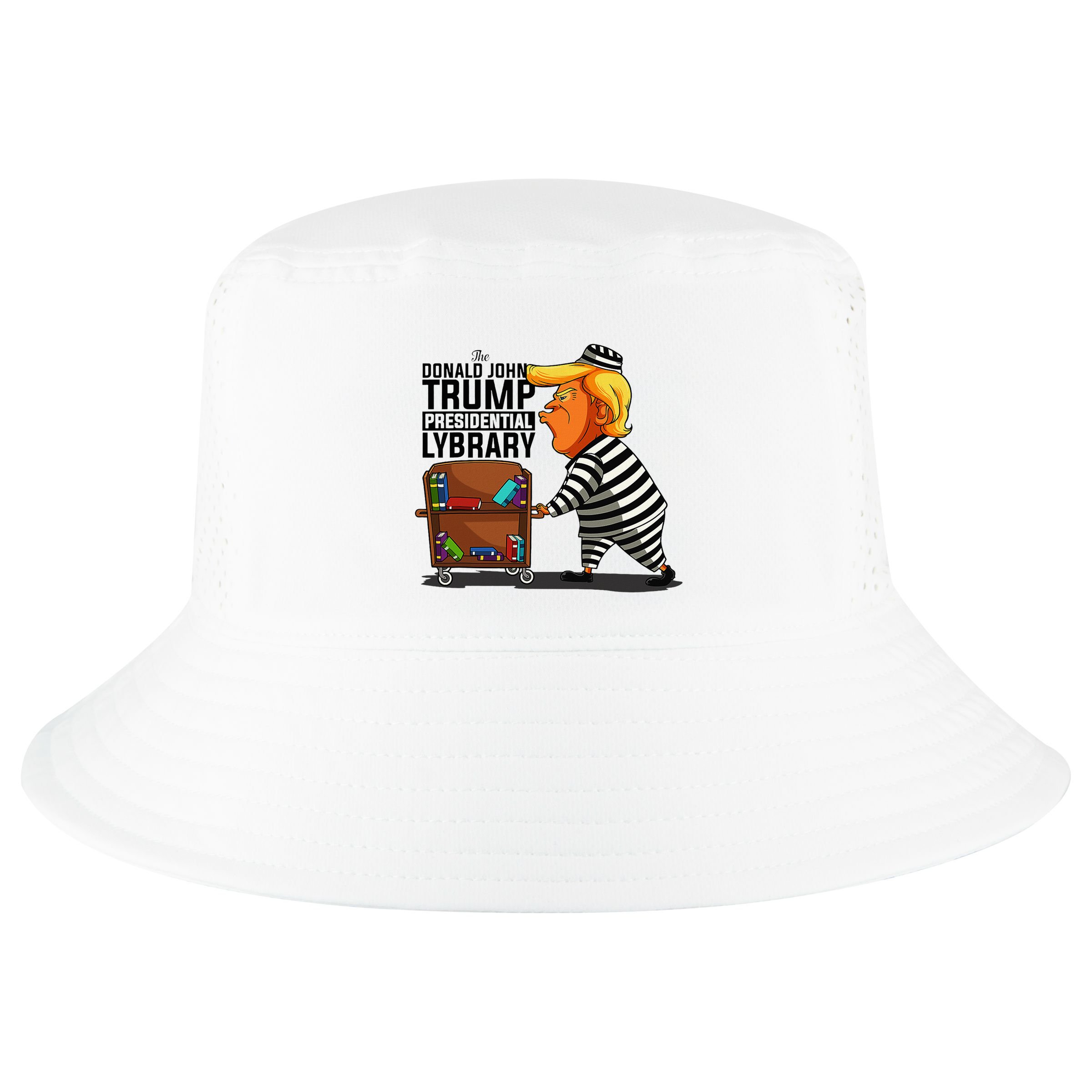 Prison Prisoner Trump Presidential Library Funny Anti Trump Cool Comfort Performance Bucket Hat