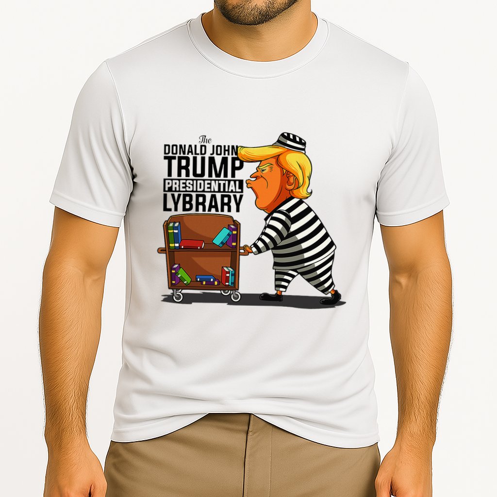 Prison Prisoner Trump Presidential Library Funny Anti Trump Cooling Performance Crew T-Shirt