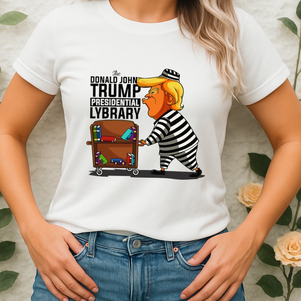 Prison Prisoner Trump Presidential Library Funny Anti Trump Womens T-Shirt