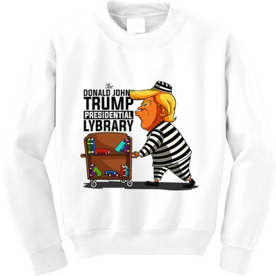 Prison Prisoner Trump Presidential Library Funny Anti Trump Kids Sweatshirt
