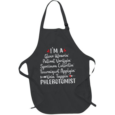 Phlebotomist Phlebotomy Technician Funny Nurse Clinical Full-Length Apron With Pockets