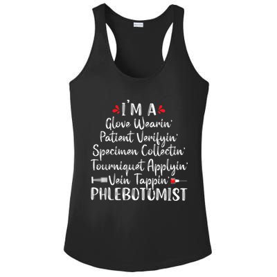 Phlebotomist Phlebotomy Technician Funny Nurse Clinical Ladies PosiCharge Competitor Racerback Tank