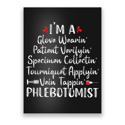Phlebotomist Phlebotomy Technician Funny Nurse Clinical Poster
