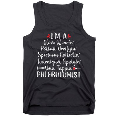 Phlebotomist Phlebotomy Technician Funny Nurse Clinical Tank Top