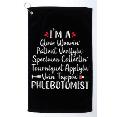 Phlebotomist Phlebotomy Technician Funny Nurse Clinical Platinum Collection Golf Towel