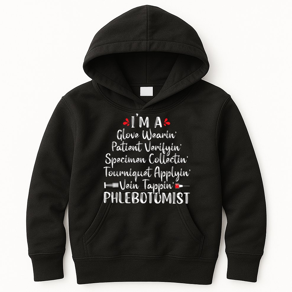 Phlebotomist Phlebotomy Technician Funny Nurse Clinical Kids Hoodie