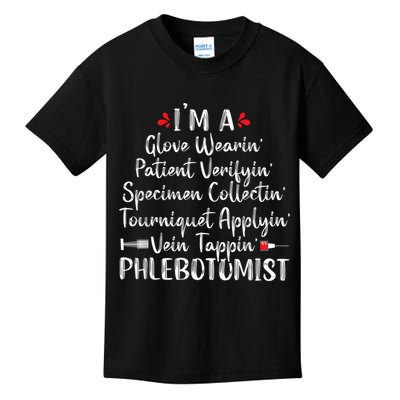 Phlebotomist Phlebotomy Technician Funny Nurse Clinical Kids T-Shirt