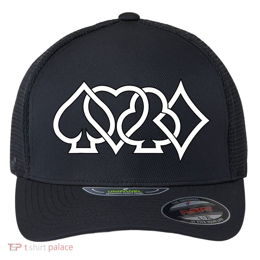 Poker Player Texas Hold'Em Poker Flexfit Unipanel Trucker Cap