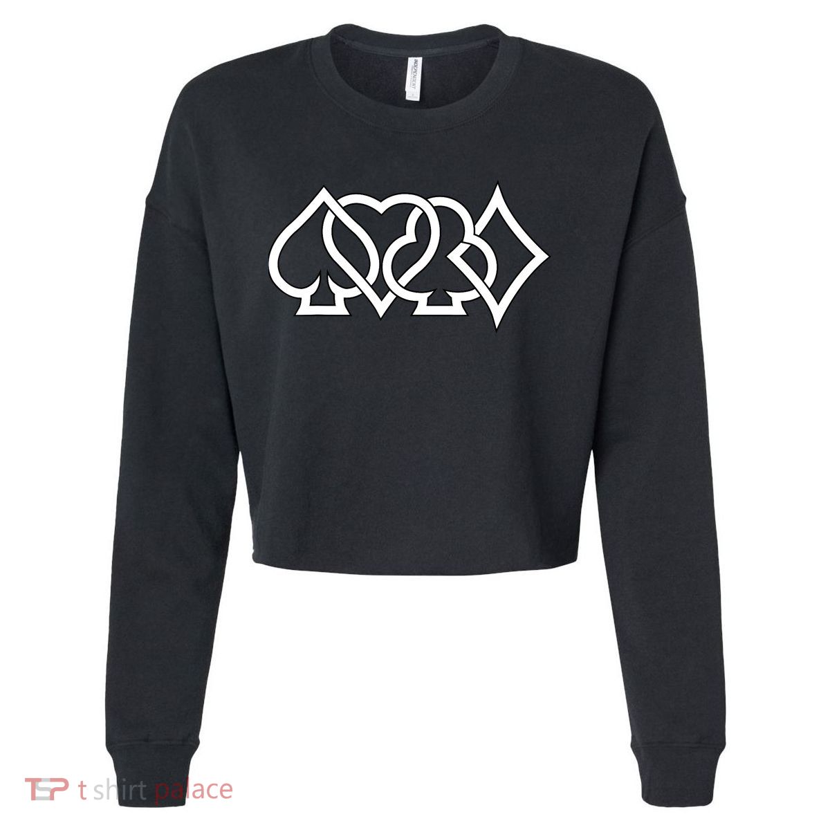 Poker Player Texas Hold'Em Poker Cropped Pullover Crew