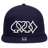 Poker Player Texas Hold'Em Poker 7 Panel Mesh Trucker Snapback Hat