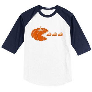 Pumpkin Pie Thanksgiving Day Funny Autumn Fall Season Baseball Sleeve Shirt