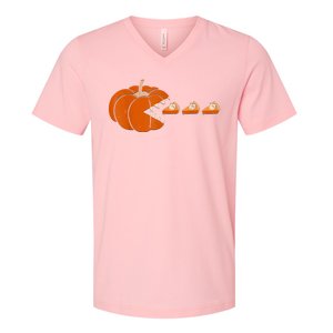 Pumpkin Pie Thanksgiving Day Funny Autumn Fall Season V-Neck T-Shirt