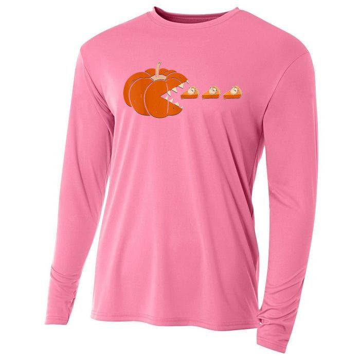 Pumpkin Pie Thanksgiving Day Funny Autumn Fall Season Cooling Performance Long Sleeve Crew