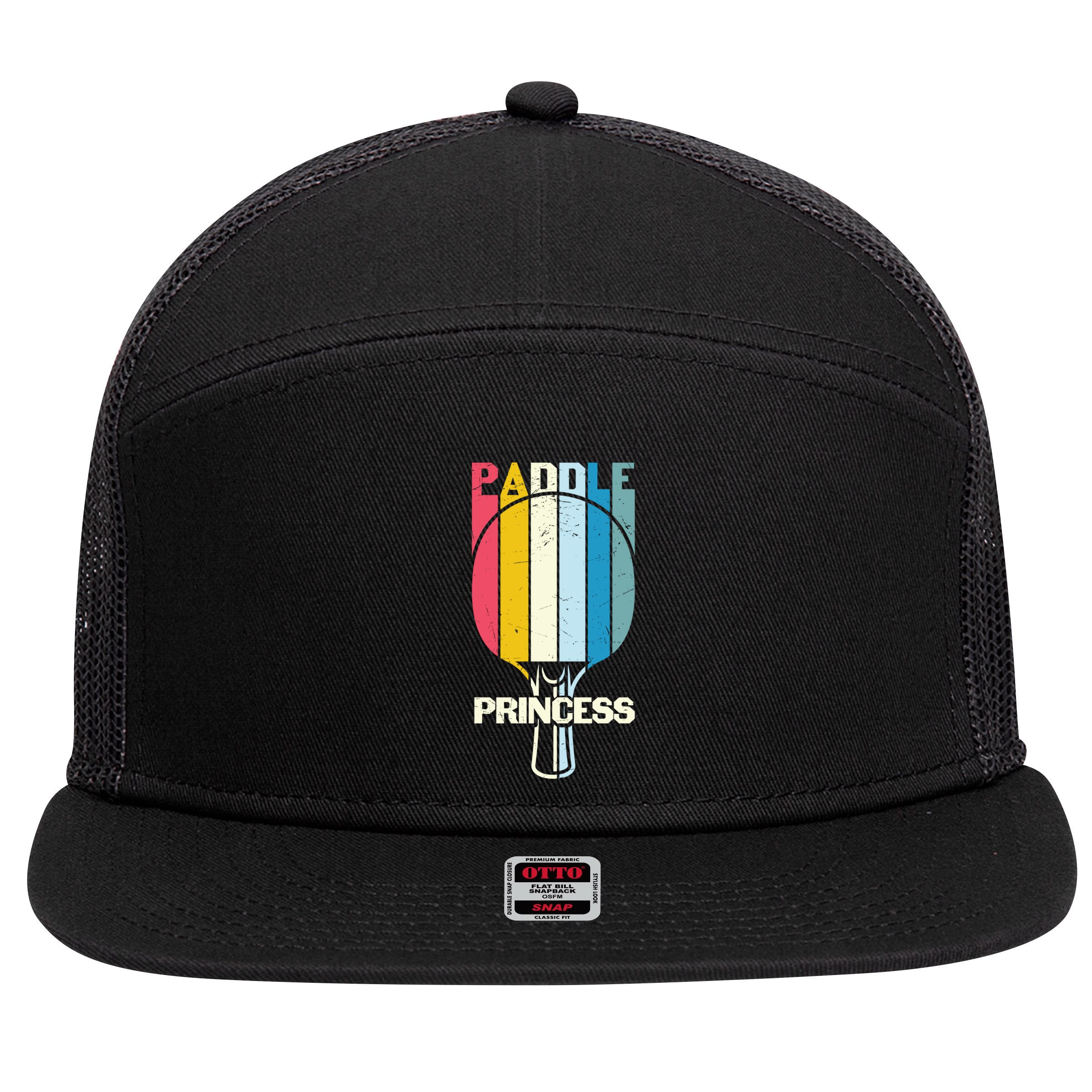 Paddle Princess Table Tennis Mom Funny Ping Pong Cute Gift 7 Panel Mesh Trucker Snapback Hat