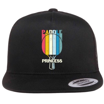 Paddle Princess Table Tennis Mom Funny Ping Pong Cute Gift Flat Bill Trucker Hat