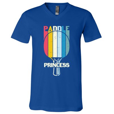 Paddle Princess Table Tennis Mom Funny Ping Pong Cute Gift V-Neck T-Shirt