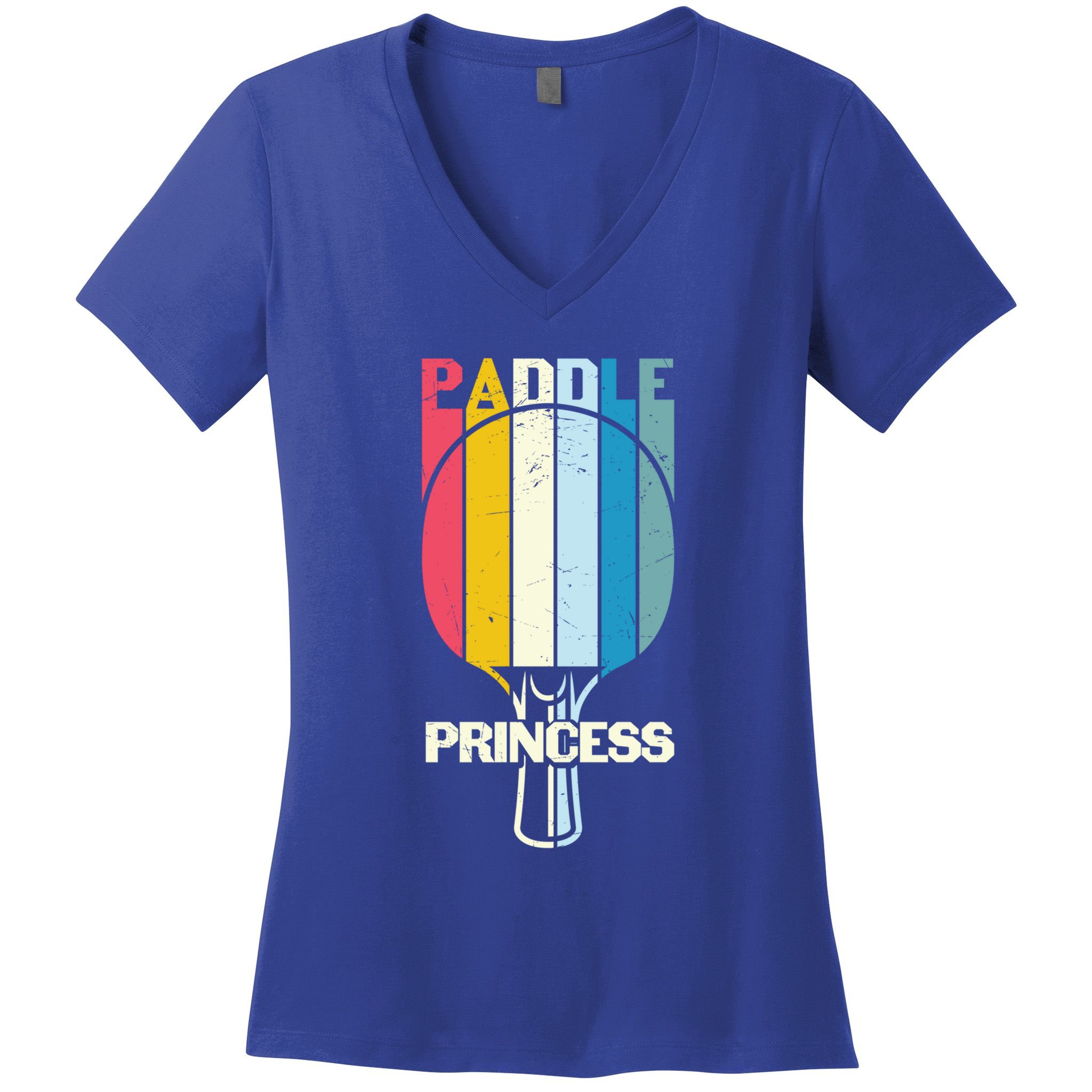 Paddle Princess Table Tennis Mom Funny Ping Pong Cute Gift Women's V-Neck T-Shirt