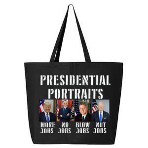 Presidential Portraits Trump More Jobs Obama No Jobs Bush 25L Jumbo Tote