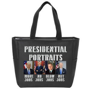 Presidential Portraits Trump More Jobs Obama No Jobs Bush Zip Tote Bag