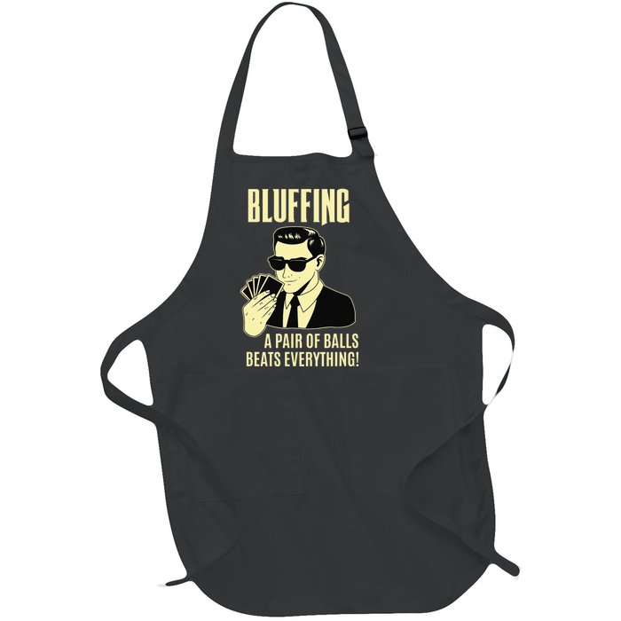 Poker Player Texas Hold'Em Night - Bluffing Funny Poker Full-Length Apron With Pockets