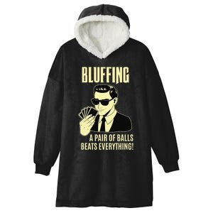 Poker Player Texas Hold'Em Night - Bluffing Funny Poker Hooded Wearable Blanket