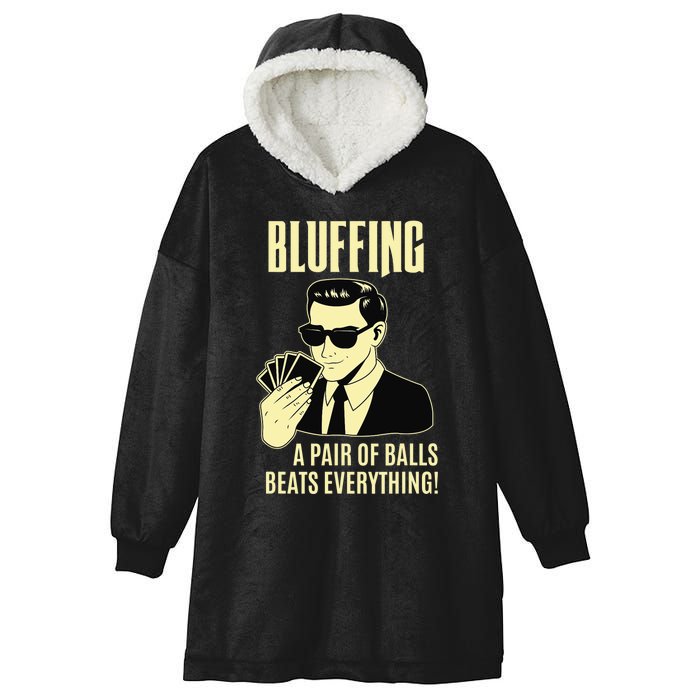 Poker Player Texas Hold'Em Night - Bluffing Funny Poker Hooded Wearable Blanket