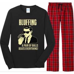 Poker Player Texas Hold'Em Night - Bluffing Funny Poker Long Sleeve Pajama Set