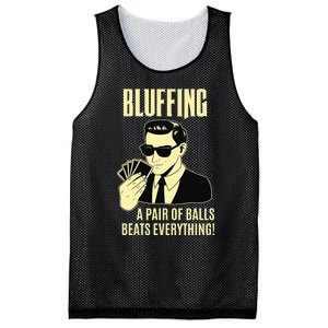 Poker Player Texas Hold'Em Night - Bluffing Funny Poker Mesh Reversible Basketball Jersey Tank