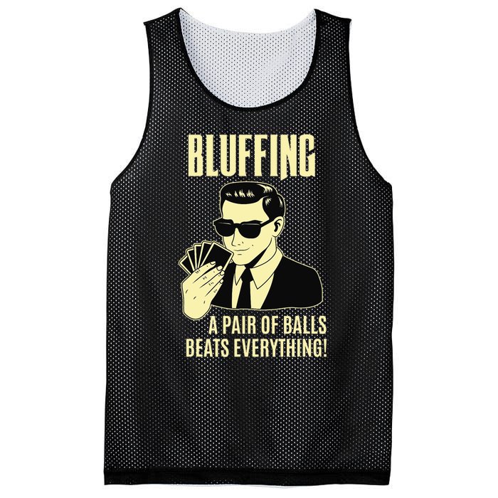 Poker Player Texas Hold'Em Night - Bluffing Funny Poker Mesh Reversible Basketball Jersey Tank