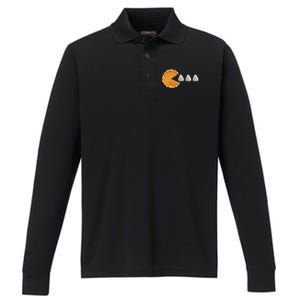 Pumpkin Pie Thanksgiving Day Funny Performance Long Sleeve Polo