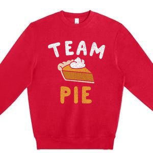 Pumpkin Pie Team Pie Day Thanksgiving Squad Group Premium Crewneck Sweatshirt