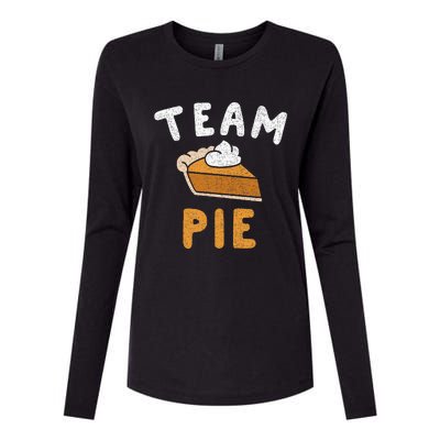 Pumpkin Pie Team Pie Day Thanksgiving Squad Group Womens Cotton Relaxed Long Sleeve T-Shirt