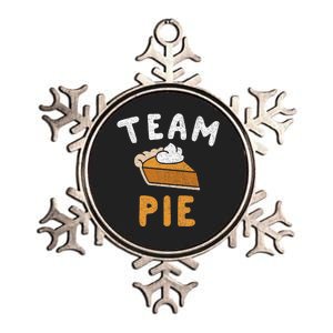 Pumpkin Pie Team Pie Day Thanksgiving Squad Group Metallic Star Ornament