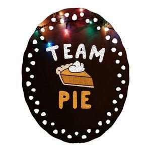 Pumpkin Pie Team Pie Day Thanksgiving Squad Group Ceramic Oval Ornament