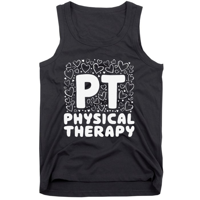 Pt Physical Therapy Heart Therapist Student Pediatric Tank Top