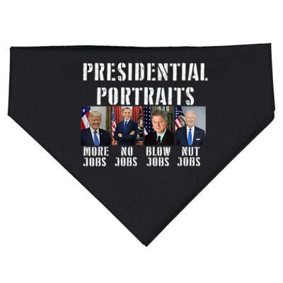 Presidential Portraits Trump More Jobs Obama No Jobs Bush USA-Made Doggie Bandana