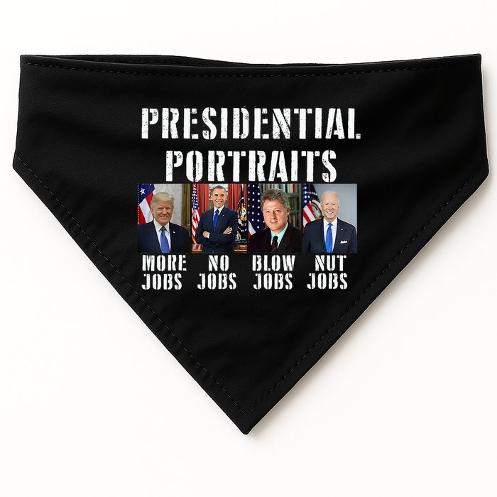 Presidential Portraits Trump More Jobs Obama No Jobs Bush USA-Made Doggie Bandana