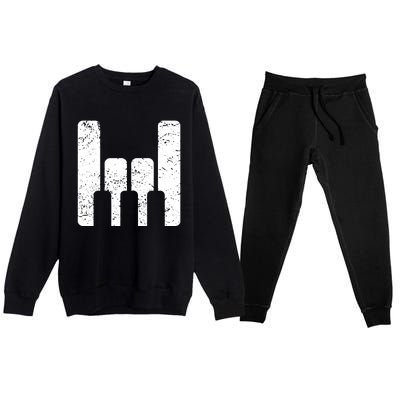 Piano Player Teacher Gift The Keyboard Rocks Premium Crewneck Sweatsuit Set