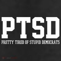 PTSD Pretty Tired Of Stupid Democrats Funny Knit Cap Winter Beanie
