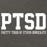 PTSD Pretty Tired Of Stupid Democrats Funny Cotton Canvas Backpack