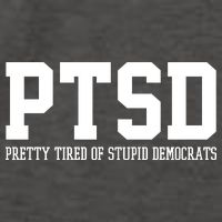PTSD Pretty Tired Of Stupid Democrats Funny Vector Backpack