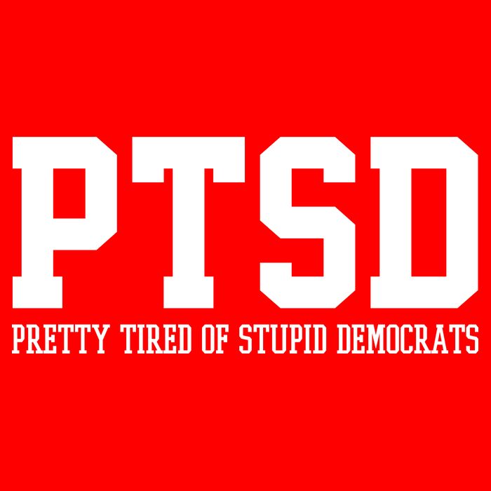 PTSD Pretty Tired Of Stupid Democrats Funny Flatbill Hat