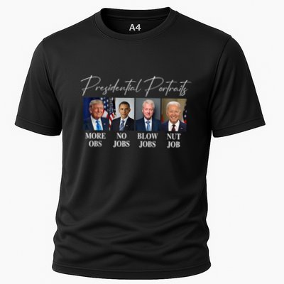 Presidential Portraits Trump More Jobs Obama No Jobs Bush Performance Shirt