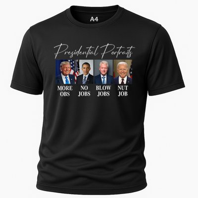 Presidential Portraits Trump More Jobs Obama No Jobs Bush Cooling Performance Crew T-Shirt