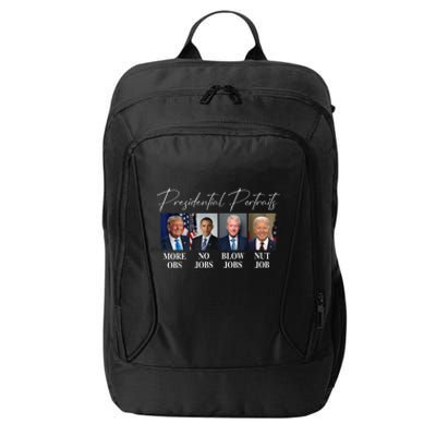 Presidential Portraits Trump More Jobs Obama No Jobs Bush City Backpack